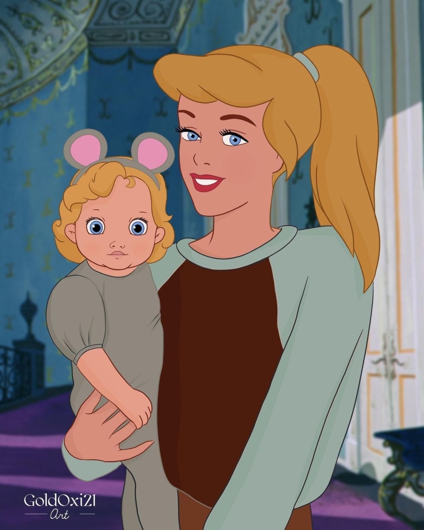 Ilustraciones conmovedoras: cómo se verían los personajes de Disney si tuvieran hijos