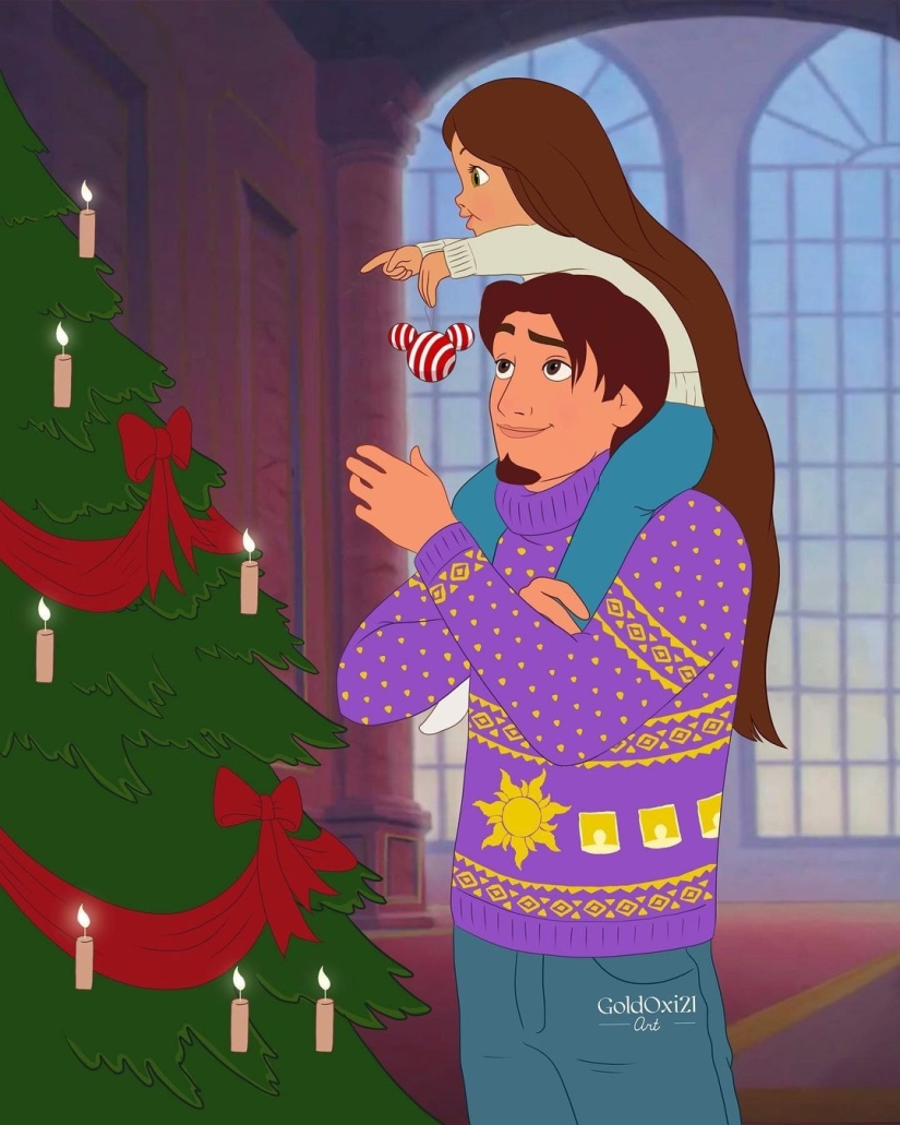 Ilustraciones conmovedoras: cómo se verían los personajes de Disney si tuvieran hijos