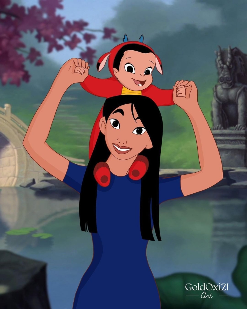 Ilustraciones conmovedoras: cómo se verían los personajes de Disney si tuvieran hijos