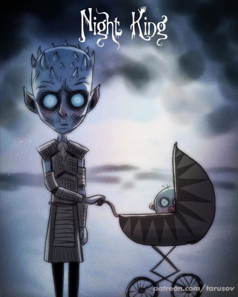 Ilustraciones para "Juego de Tronos", hechas al estilo de Tim Burton
