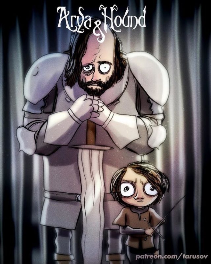 Ilustraciones para "Juego de Tronos", hechas al estilo de Tim Burton