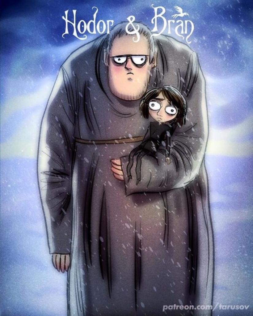 Ilustraciones para "Juego de Tronos", hechas al estilo de Tim Burton
