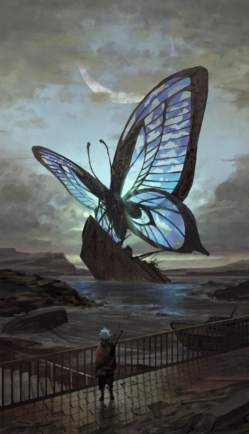 Ilustrador japonés imagina un mundo donde las personas viven entre animales gigantes