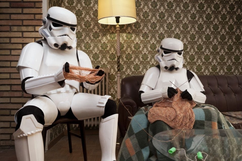 Imperial stormtroopers on vacation. A fun photo project inspired by the Star Wars movie saga.