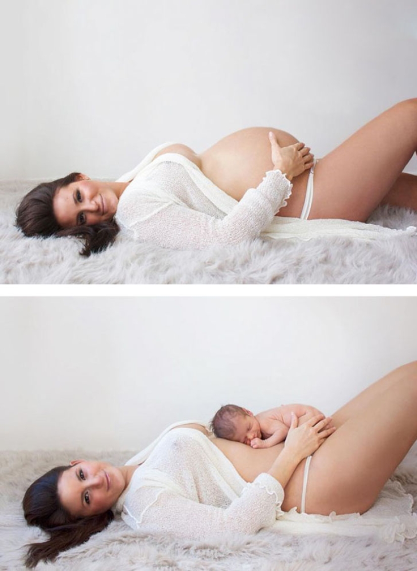 In an interesting position and after: original photos of pregnant women and those who have already given birth In an interesting position and after: original photos of pregnant women and those who have already given birth