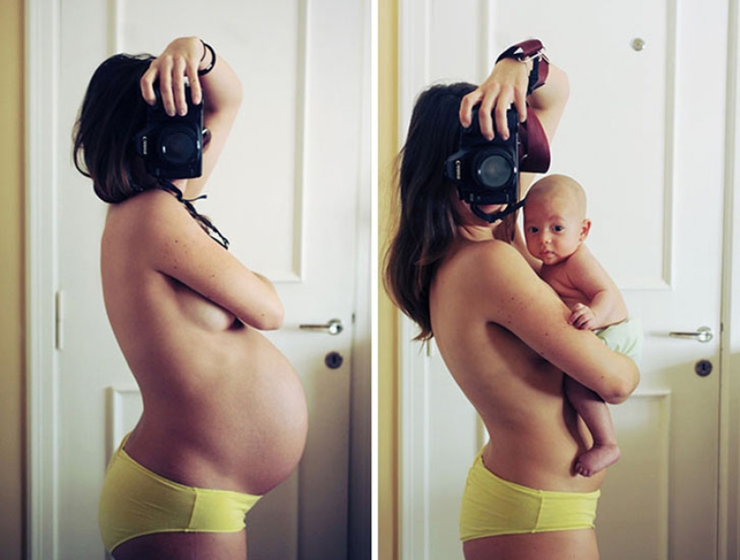 In an interesting position and after: original photos of pregnant women and those who have already given birth In an interesting position and after: original photos of pregnant women and those who have already given birth