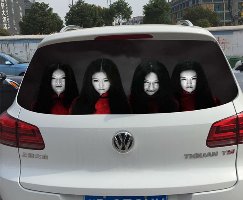 In China, they came up with stickers on cars to teach fans to dazzle with a high beam In China, they came up with stickers on cars to teach fans to dazzle with a high beam