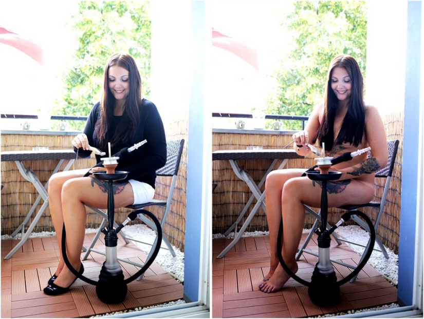 In clothes and without: a photographer from Germany undresses models in their usual environment