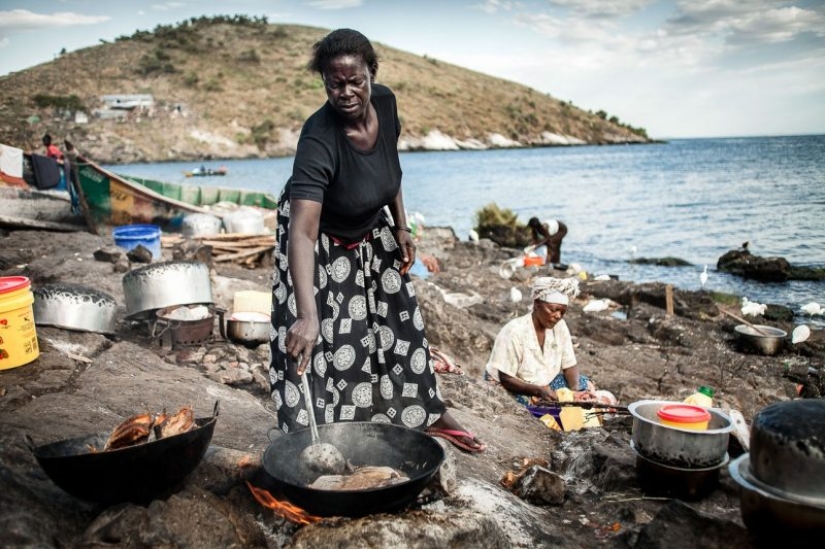 In cramped conditions, but not offended: the most overpopulated island on the planet!