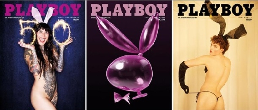 In Germany, the anniversary issue of Playboy was released, with shocking covers. What's wrong with them In Germany, the anniversary issue of Playboy was released, with shocking covers. What's wrong with them