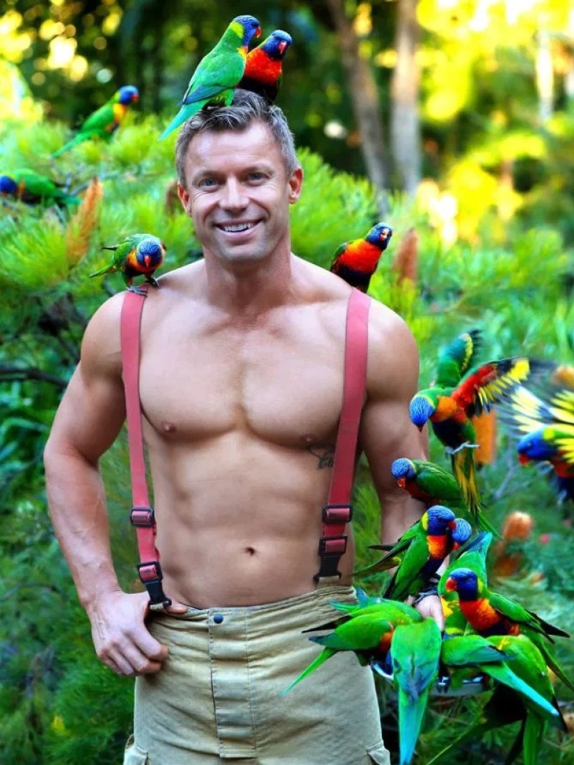 Incendiary photo shoot: hot Australian firefighters filmed with cute animals for calendar