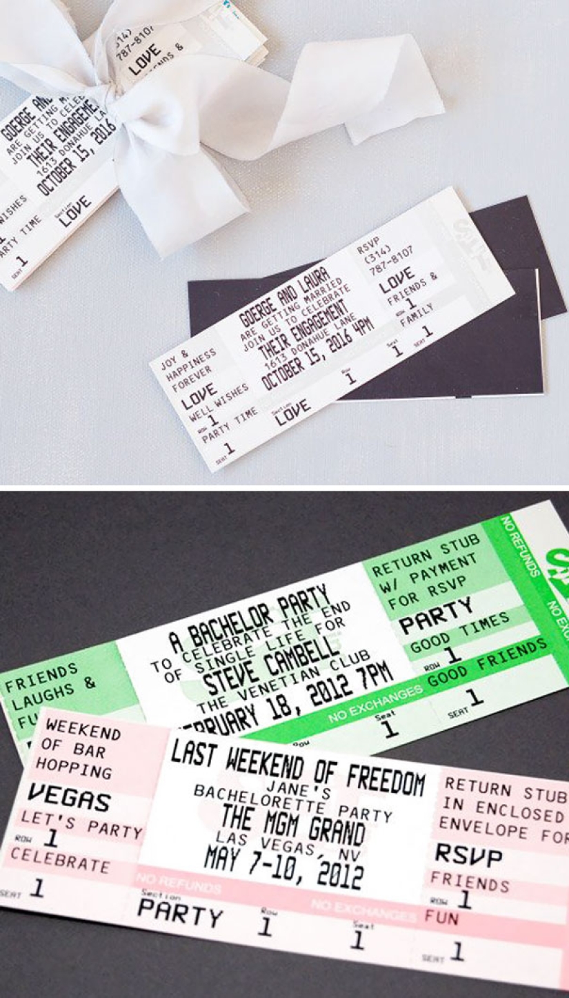 Invitaciones de boda originales que no se pueden rechazar