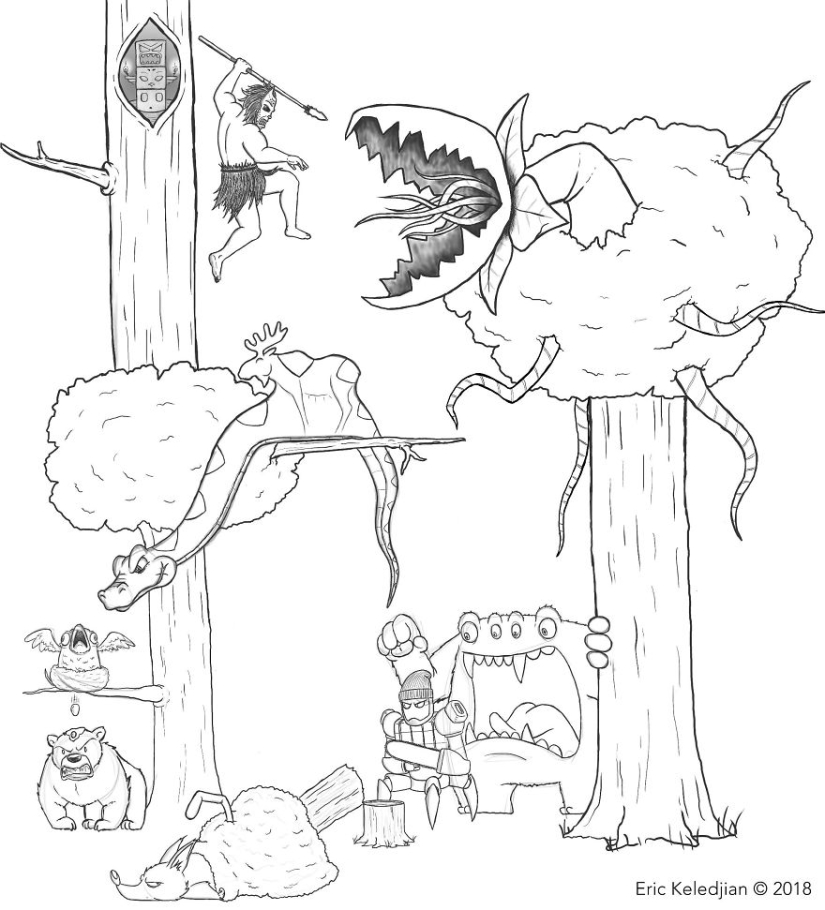 It all starts with a bear: the artist finished drawing one character every day, and that's what happened after 19 days