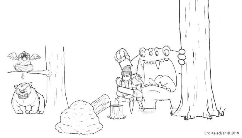It all starts with a bear: the artist finished drawing one character every day, and that's what happened after 19 days
