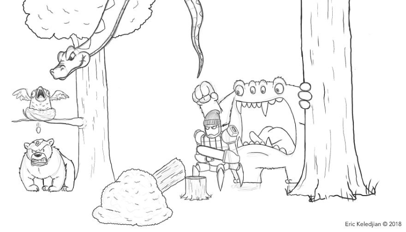 It all starts with a bear: the artist finished drawing one character every day, and that's what happened after 19 days