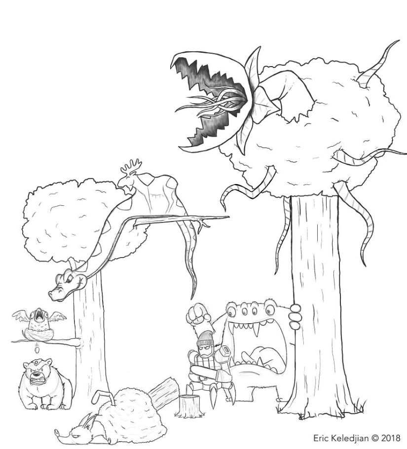 It all starts with a bear: the artist finished drawing one character every day, and that's what happened after 19 days