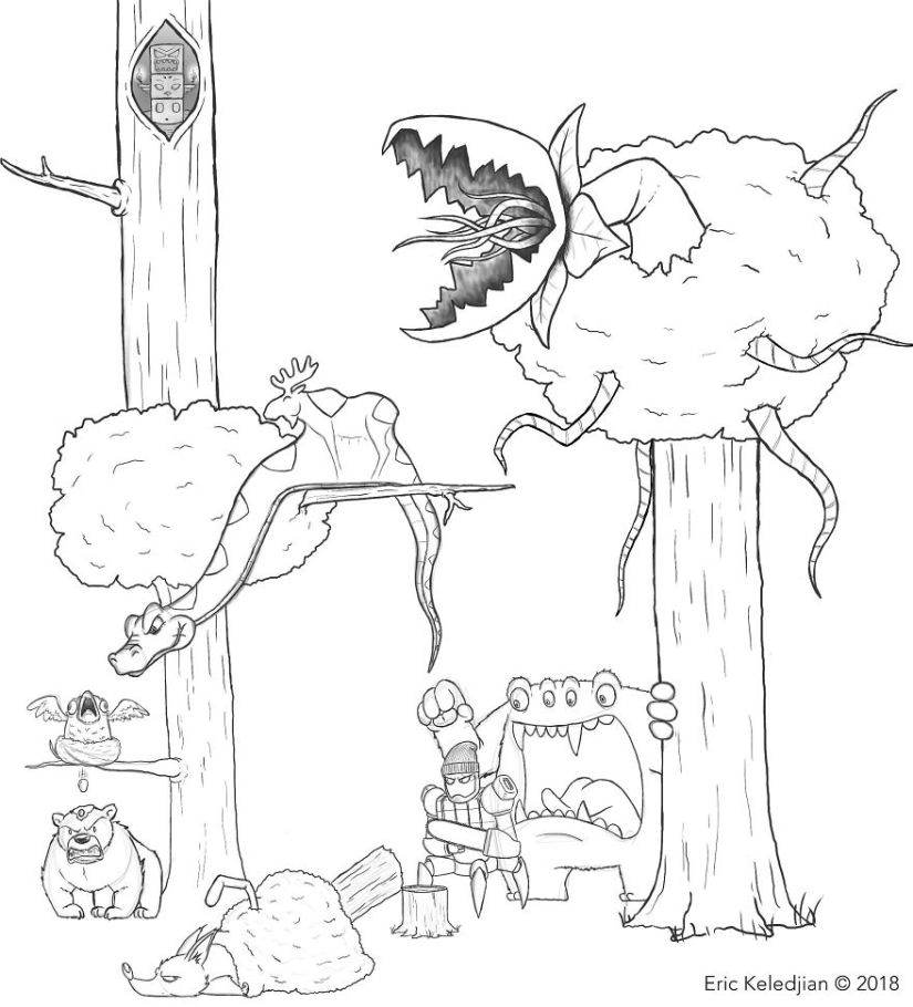 It all starts with a bear: the artist finished drawing one character every day, and that's what happened after 19 days