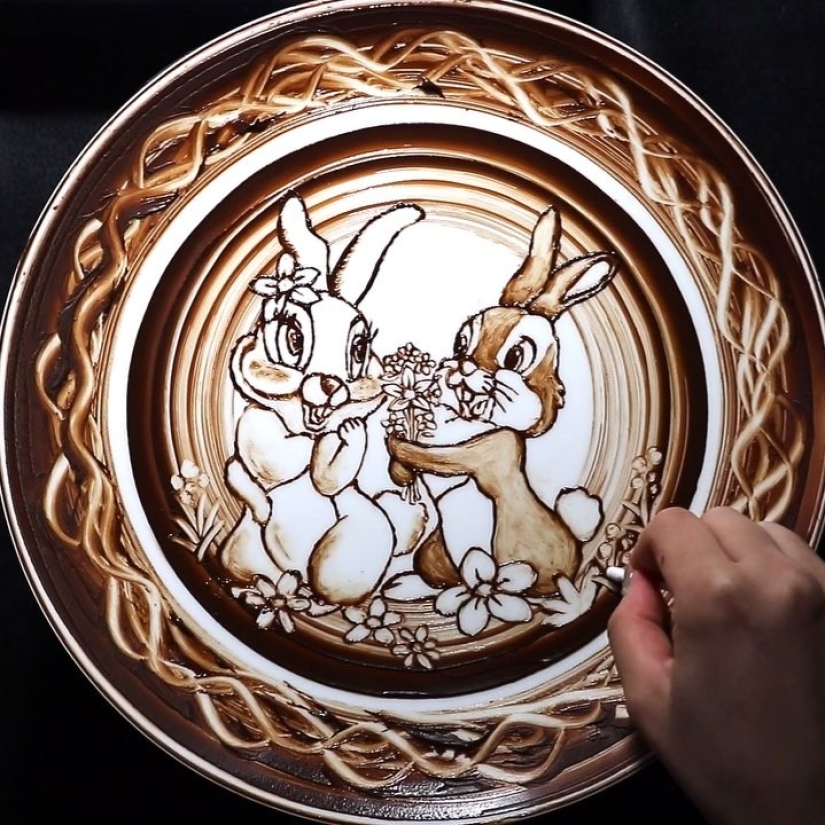 Japanese make chocolate paintings, and they are beautiful