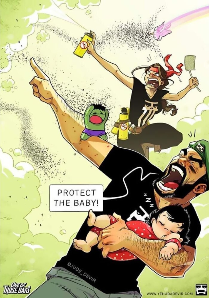 Joys and difficulties of parenthood: an artist from Israel draws comics about his wife and daughter