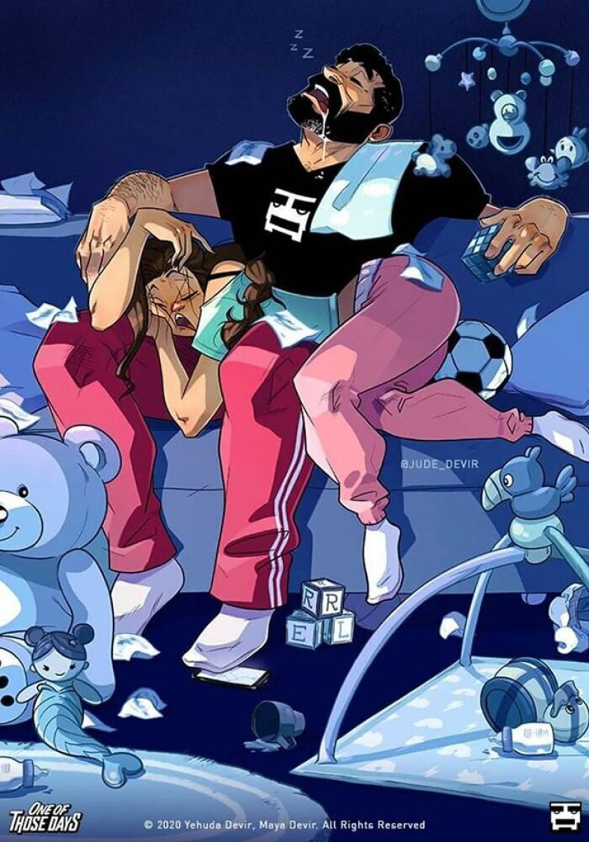Joys and difficulties of parenthood: an artist from Israel draws comics about his wife and daughter