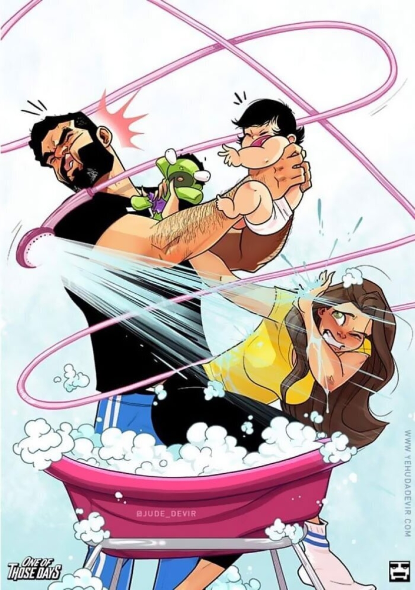 Joys and difficulties of parenthood: an artist from Israel draws comics about his wife and daughter