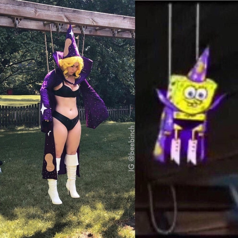 La niña interpreta a los héroes de "Bob Esponja", pero aún así resulta caliente La niña interpreta a los héroes de "Bob Esponja", pero aún así resulta caliente
