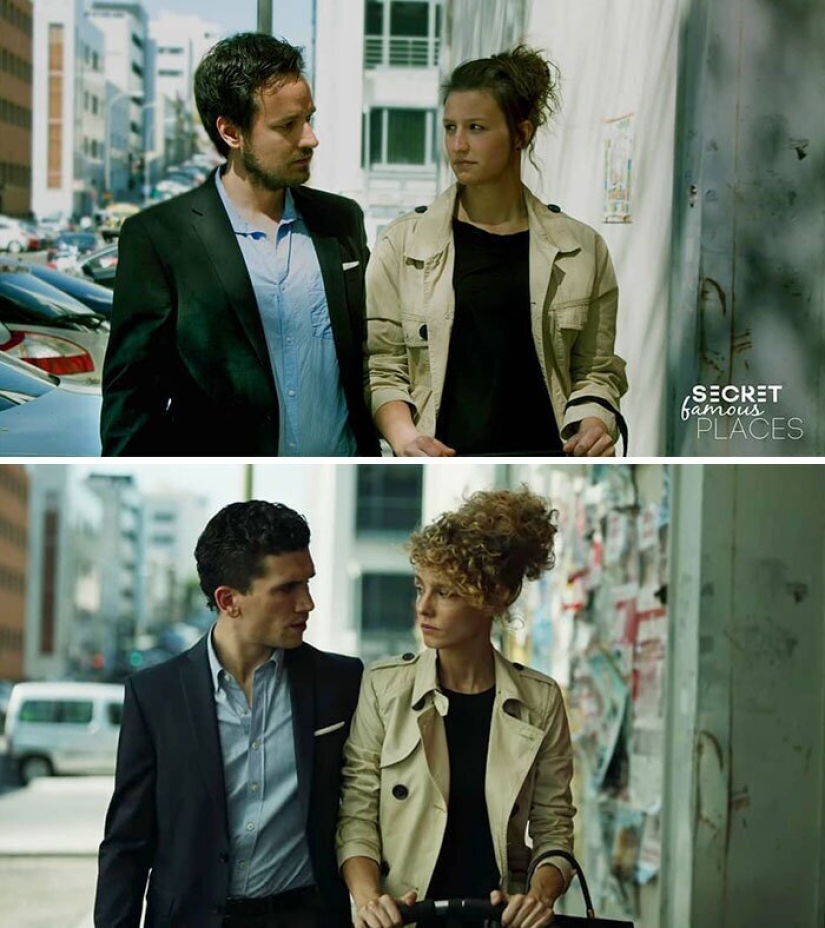 La pareja viaja por todo el mundo y recrea escenas de películas en los lugares de rodaje