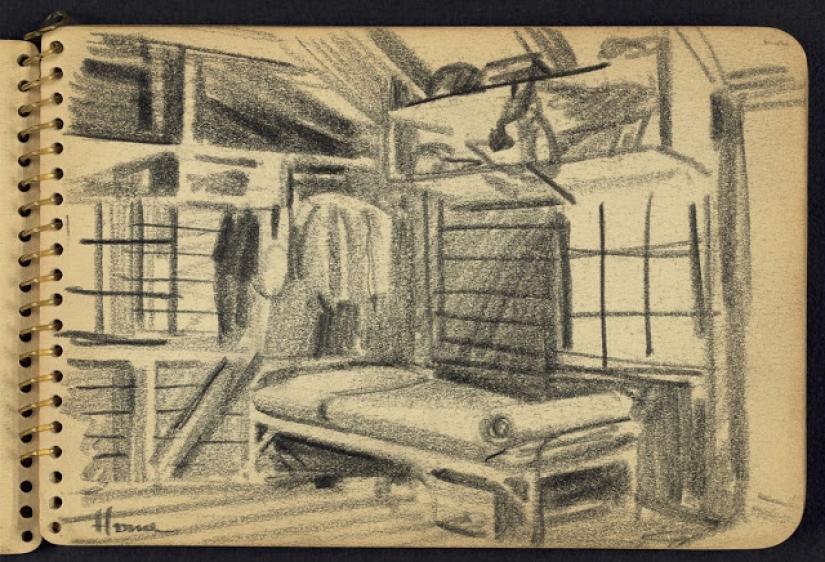 La Segunda Guerra Mundial en los dibujos de un soldado de 21 años hechos en 1944