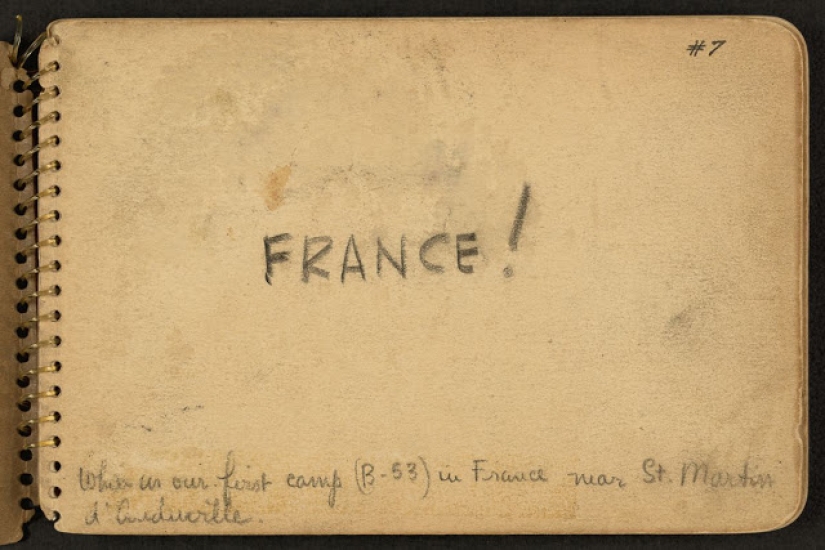 La Segunda Guerra Mundial en los dibujos de un soldado de 21 años hechos en 1944
