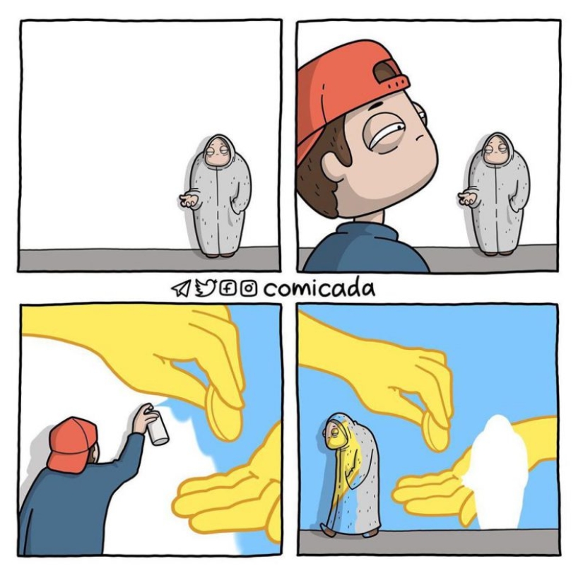 Las estrellas del mundo del espectáculo ruso en las imágenes de superhéroes y otros cómics divertidos del artista de Chelyabinsk