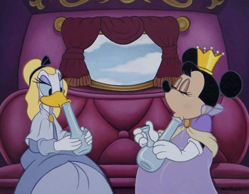 Las provocativas ilustraciones de personajes de Disney arruinarán tu infancia