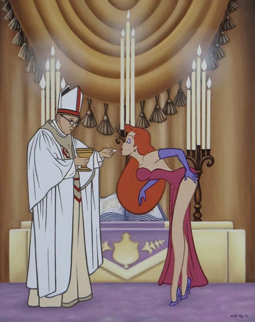 Las provocativas ilustraciones de personajes de Disney arruinarán tu infancia