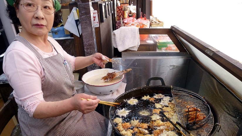 Leaves of maple in a deep fryer