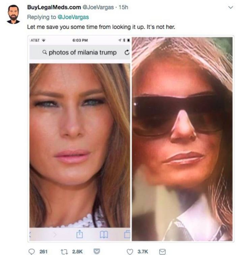 "Look at her nose and glasses": Internet users suspected that Melania Trump has a double