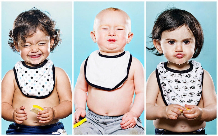 Los niños y el limón-la primera reunión en un divertido proyecto fotográfico