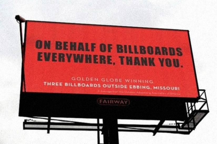 Los productores de Billboard agradecieron a los creadores de la película "Three Billboards on the border of Ebbing, Missouri"
