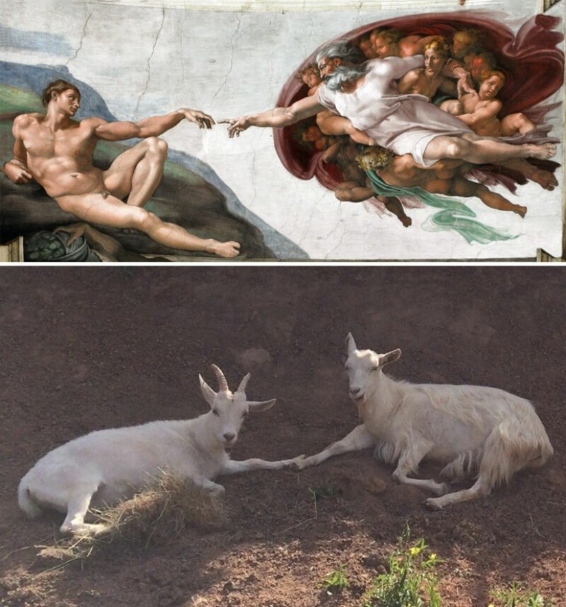 Los usuarios de VKontakte han recreado pinturas de la época clásica