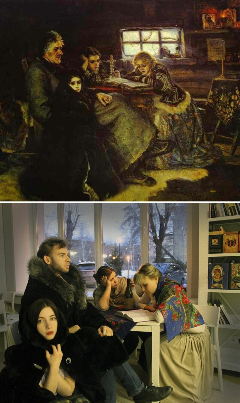 Los usuarios de VKontakte han recreado pinturas de la época clásica