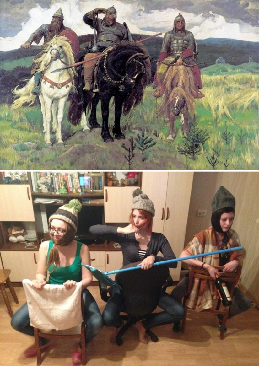 Los usuarios de VKontakte han recreado pinturas de la época clásica