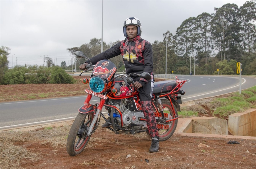 Mad Max and other tuned motorcycle taxi drivers from Nairobi