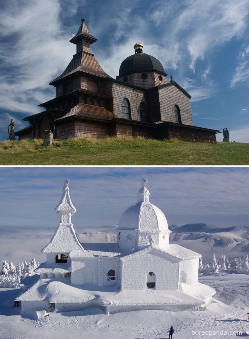 Magical pictures of picturesque places before and during winter