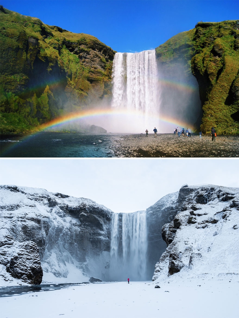 Magical pictures of picturesque places before and during winter