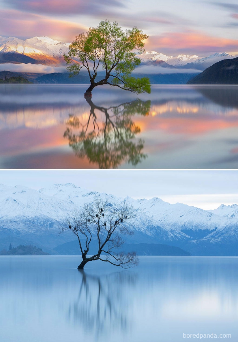 Magical pictures of picturesque places before and during winter