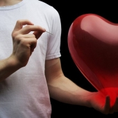 Man under magnifying glass Man under magnifying glass