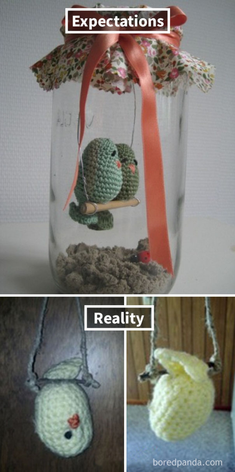 Manualidades creativas con sus manos: las expectativas y la realidad