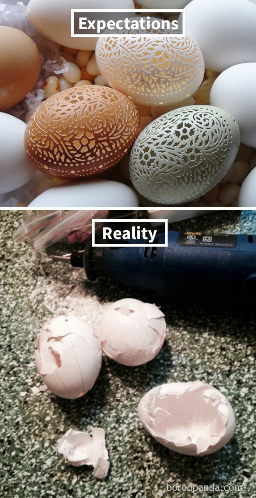 Manualidades creativas con sus manos: las expectativas y la realidad