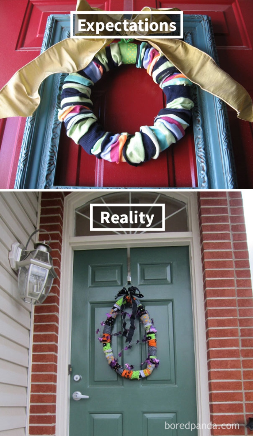 Manualidades creativas con sus manos: las expectativas y la realidad