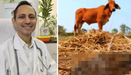 Médico indio come estiércol de vaca y lo recomienda a los pacientes Médico indio come estiércol de vaca y lo recomienda a los pacientes