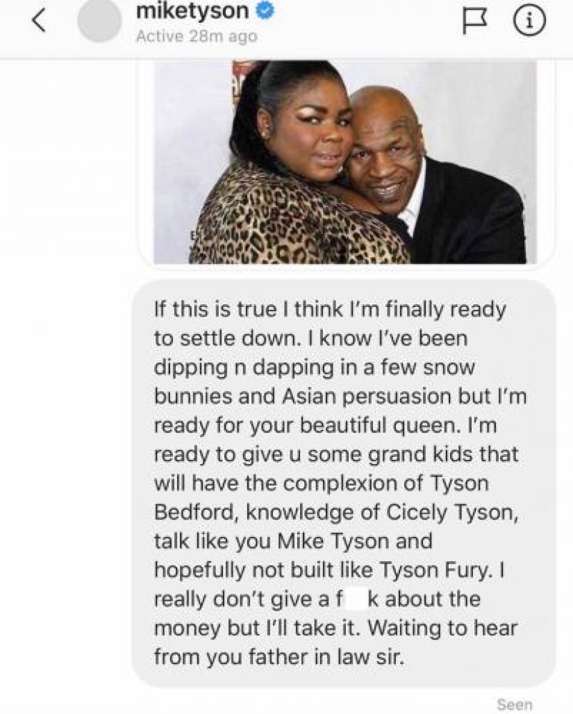 Mike Tyson se enfureció por unos 10 millones falsos por el que se casa con su hija Mike Tyson se enfureció por unos 10 millones falsos por el que se casa con su hija
