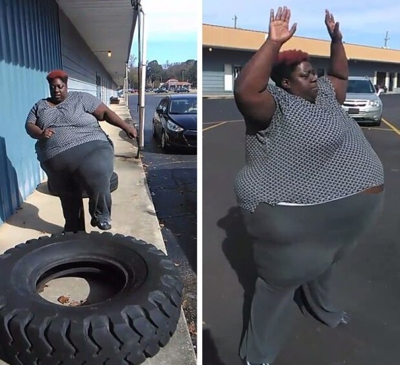Millones de personas siguen el entrenamiento de esta enorme mujer afroamericana